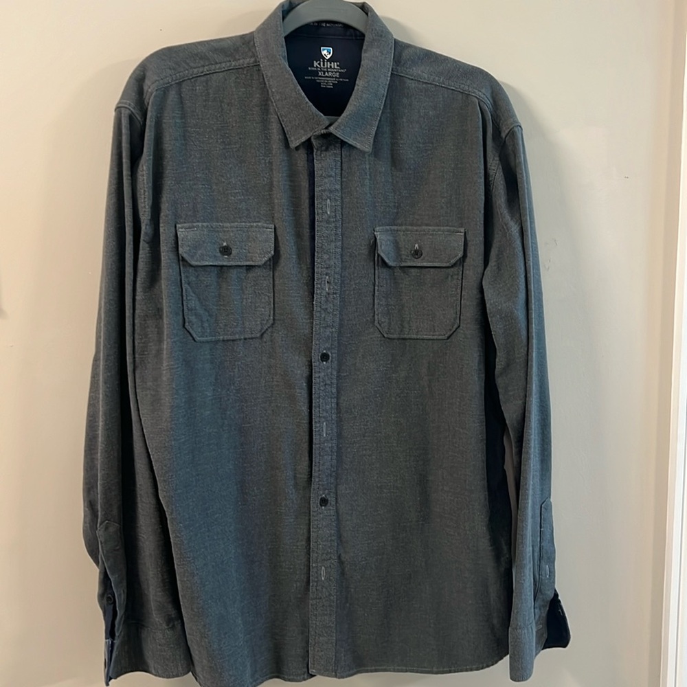 KUHL men’s plaid button up, size XL